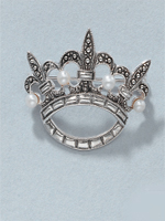 Sterling Silver Crown with Pearls